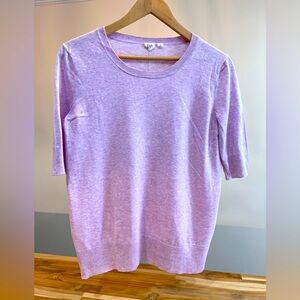 GAP Lavender Cotton Blend Short Sleeve Sweater